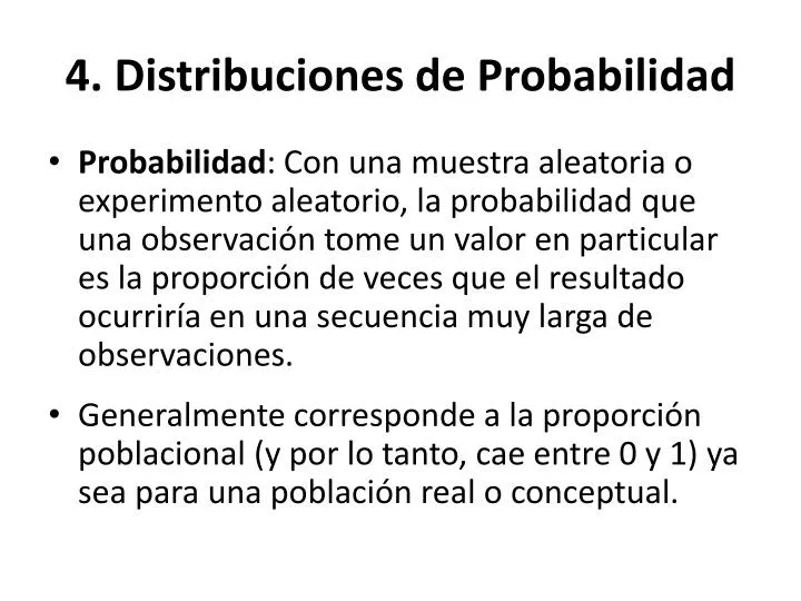 4 distribuciones de probabilidad