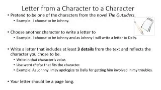 letter from a character to a character