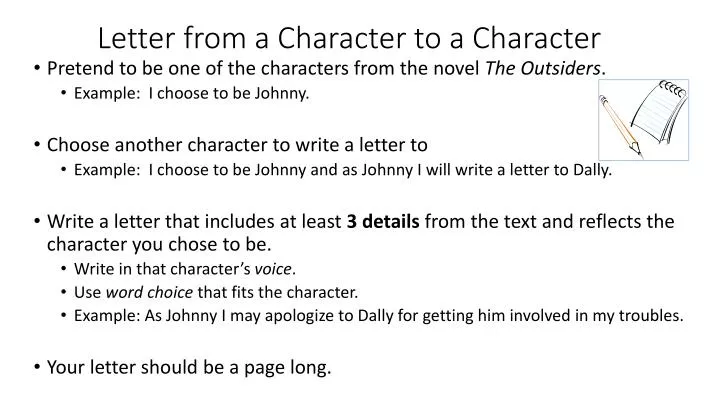 letter from a character to a character