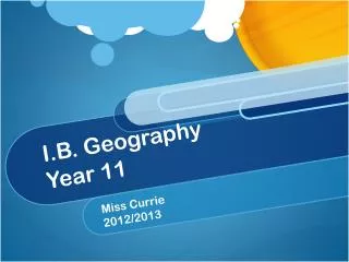 I.B. Geography Year 11