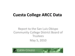 Cuesta College ARCC Data
