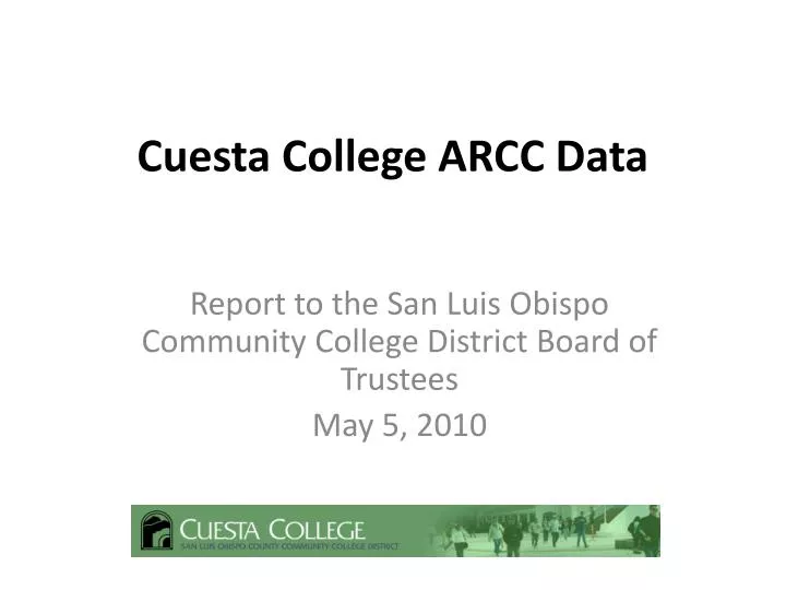 cuesta college arcc data