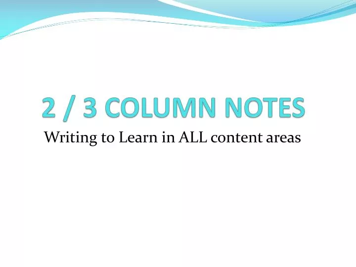 2 3 column notes