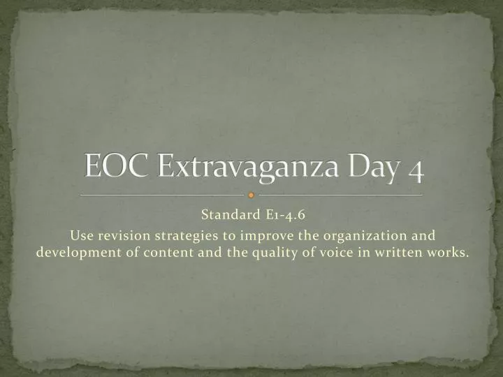 eoc extravaganza day 4