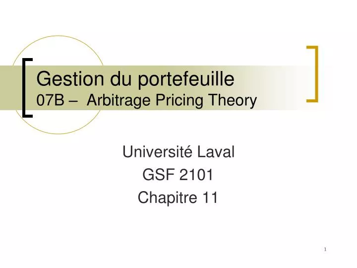gestion du portefeuille 07b arbitrage pricing theory