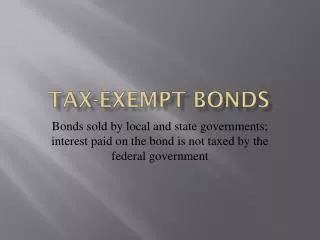 Tax-exempt bonds