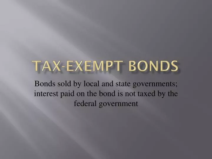 tax exempt bonds