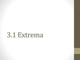 3.1 Extrema
