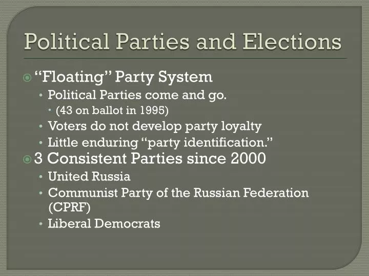 political parties and elections
