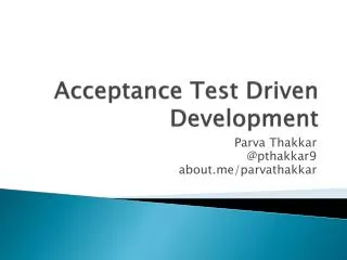 Acceptance Test Driven Development