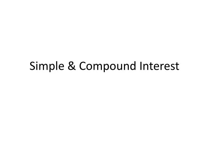 simple compound interest