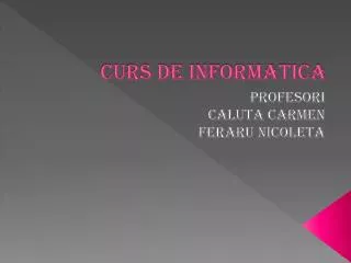 curs de informatica