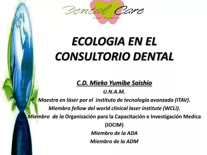 ecologia en el consultorio dental