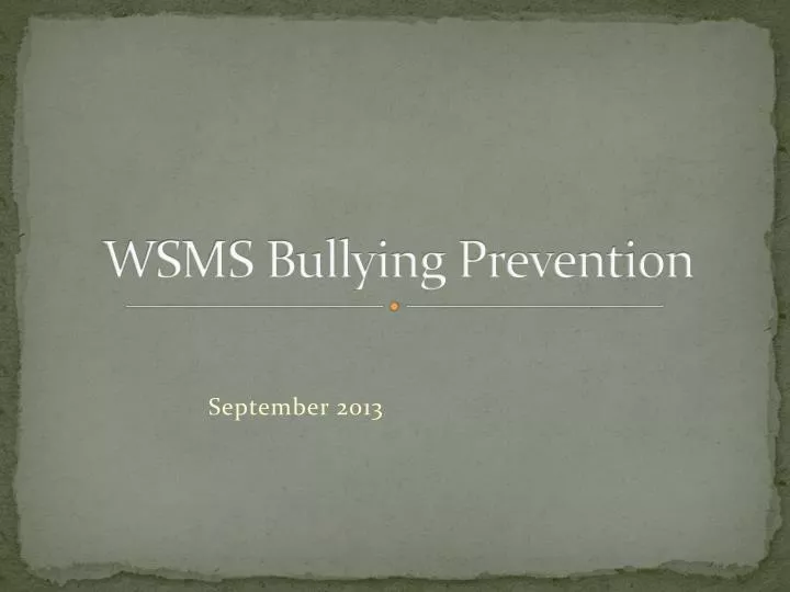wsms bullying prevention