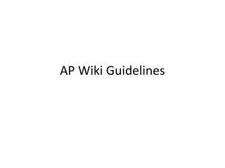 AP Wiki Guidelines