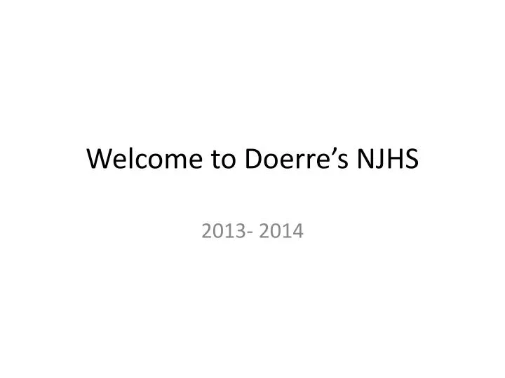 welcome to doerre s njhs