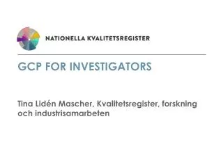 GCP for Investigators