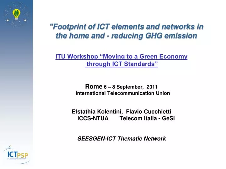 footprint of ict elements and networks in the home and reducing ghg emission