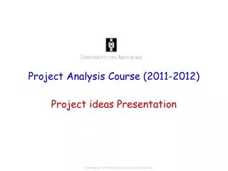 Project Analysis Course (2011-2012)