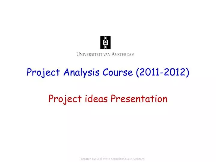 project analysis course 2011 2012