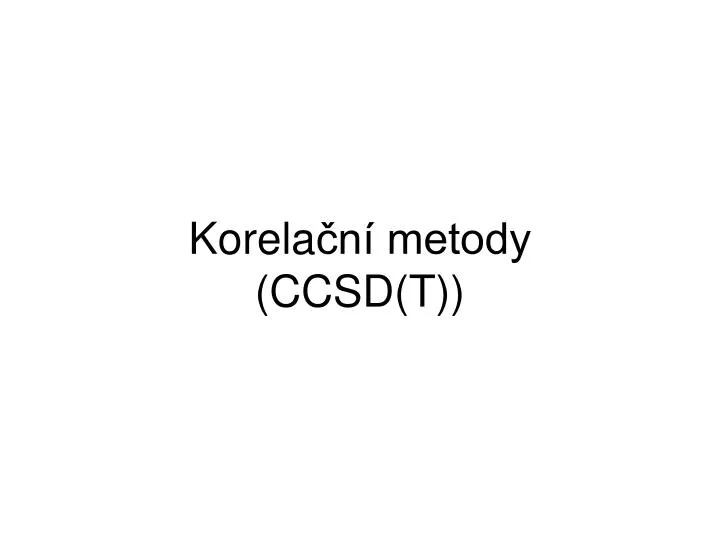 korela n metody ccsd t