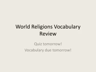World Religions Vocabulary Review