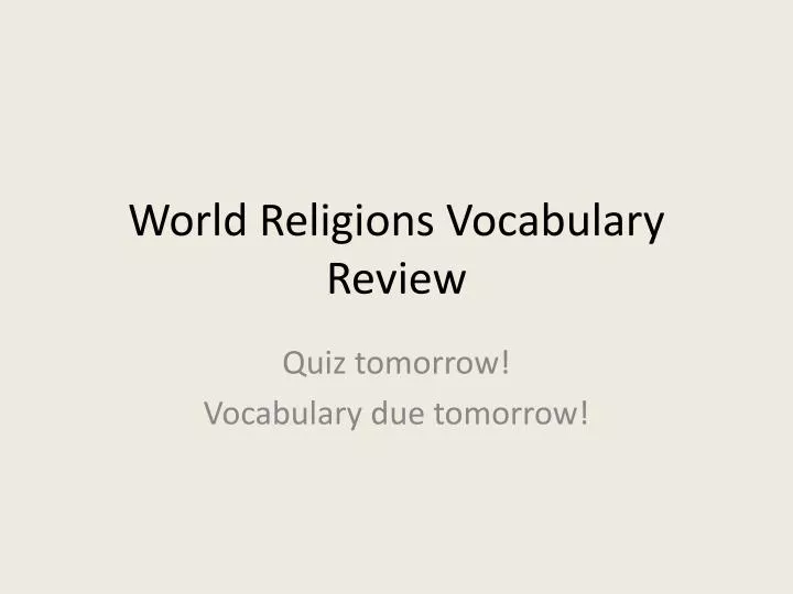 world religions vocabulary review