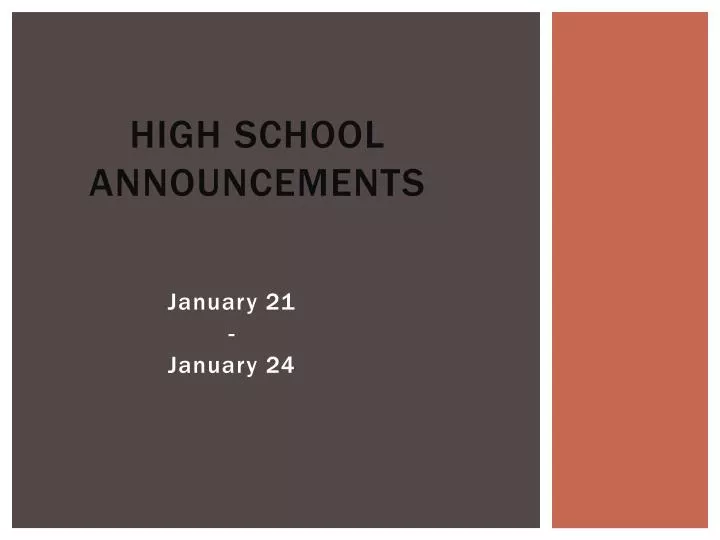 high school announcements