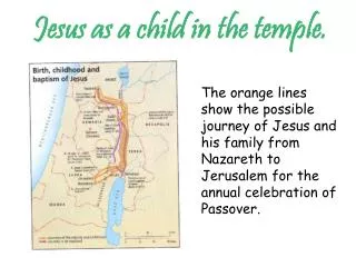 Jesus as a child in the temple.