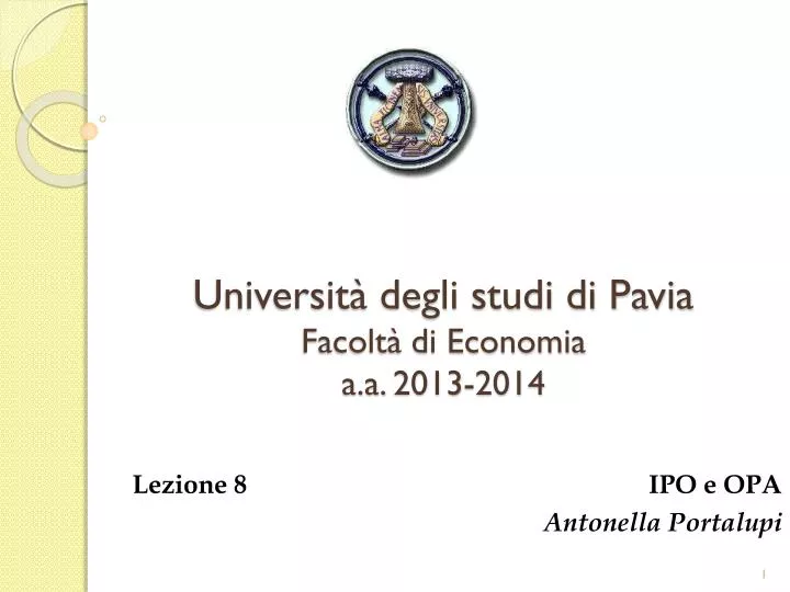 universit degli studi di pavia facolt di economia a a 2013 2014