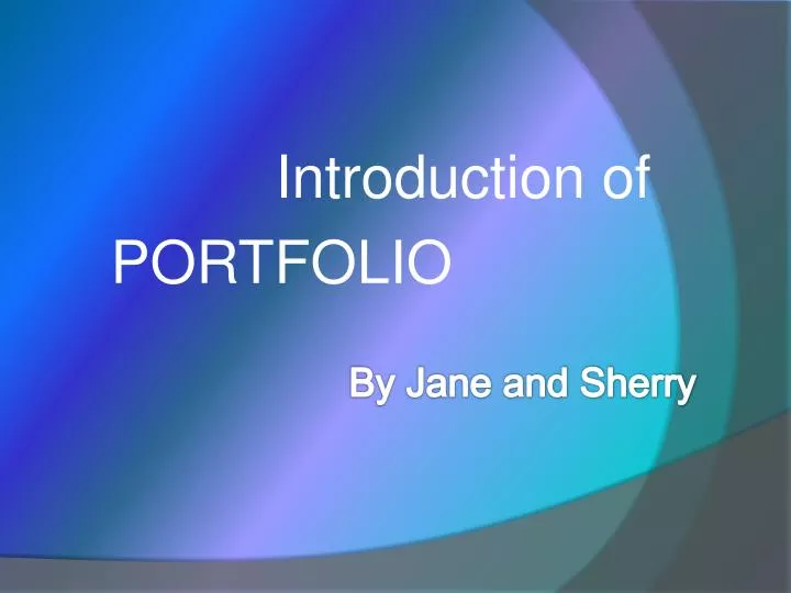 introduction of portfolio