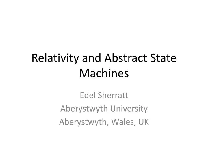 relativity and abstract state machines