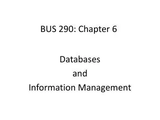 BUS 290: Chapter 6