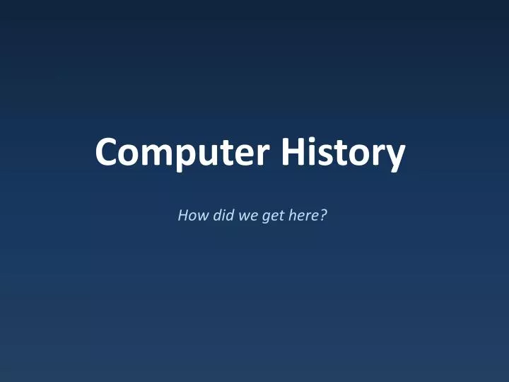 computer history