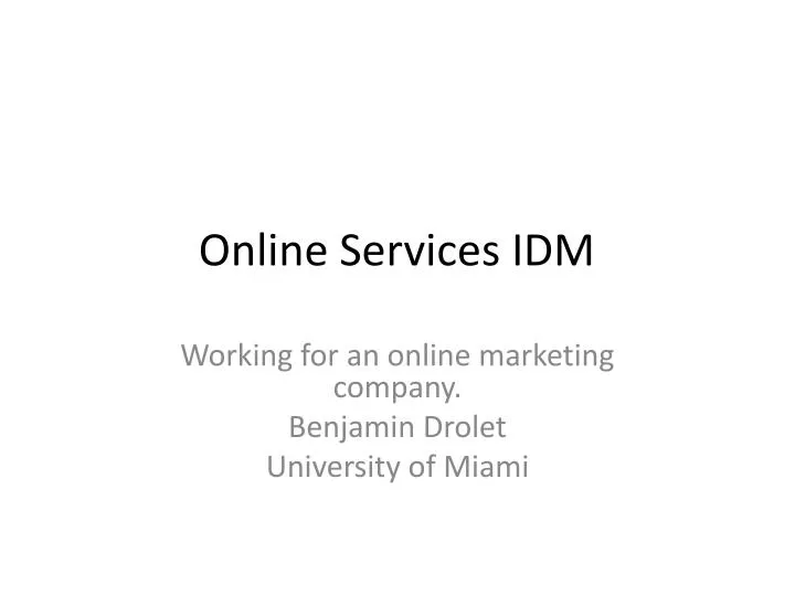 online services idm