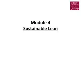 Module 4 Sustainable Lean