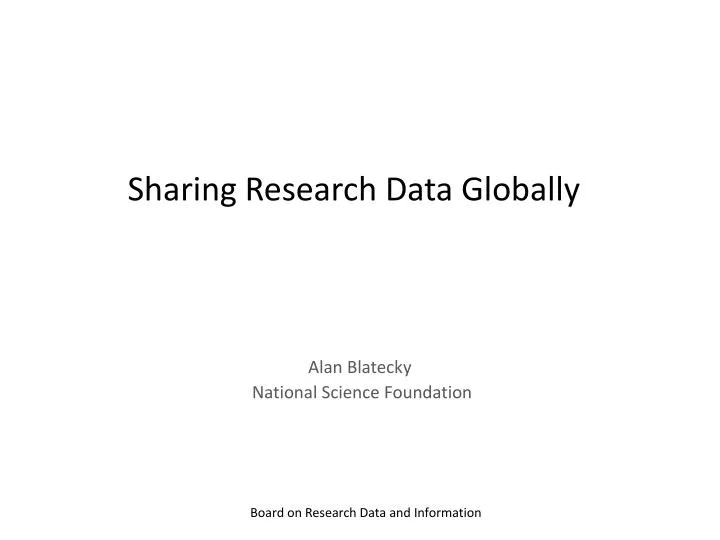 sharing research data globally