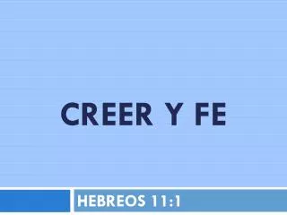 creer y fe