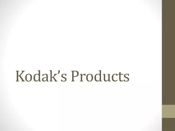 kodak s products
