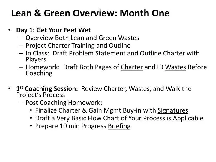 lean green overview month one