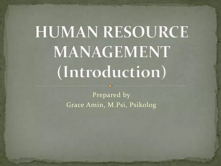 human resource management introduction
