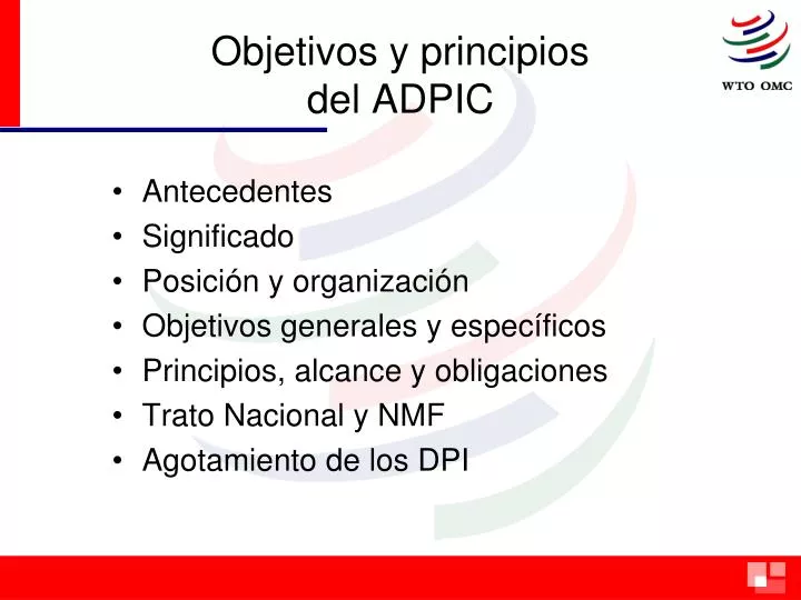 objetivos y principios del adpic