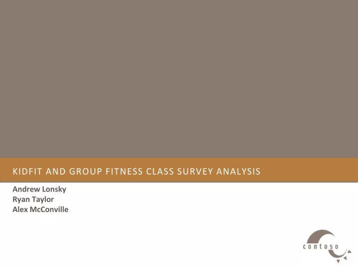 kidfit and group fitness class survey analysis