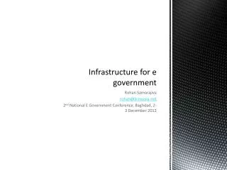 Infrastructure for e government