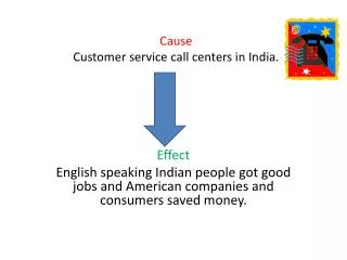Cause C ustomer service call centers in India.
