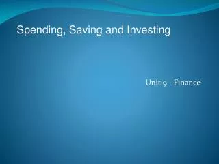 Unit 9 - Finance