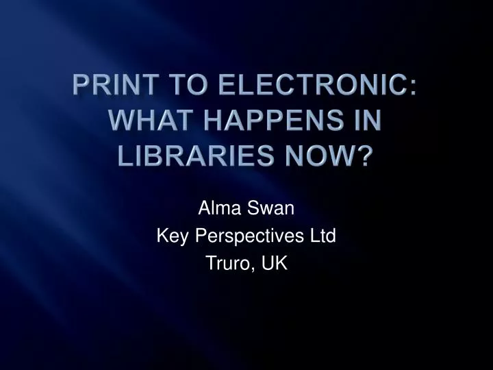 print to electronic what happens in libraries now