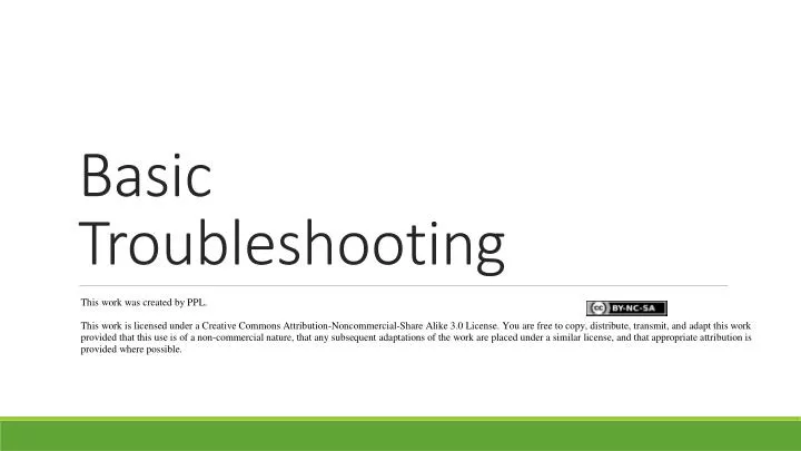 basic troubleshooting