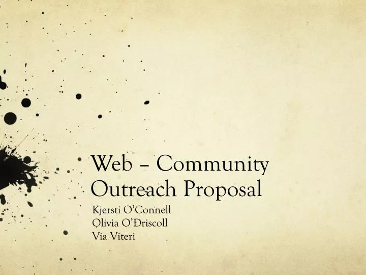 web community outreach proposal
