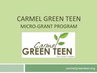 Carmel Green Teen Micro-Grant Program